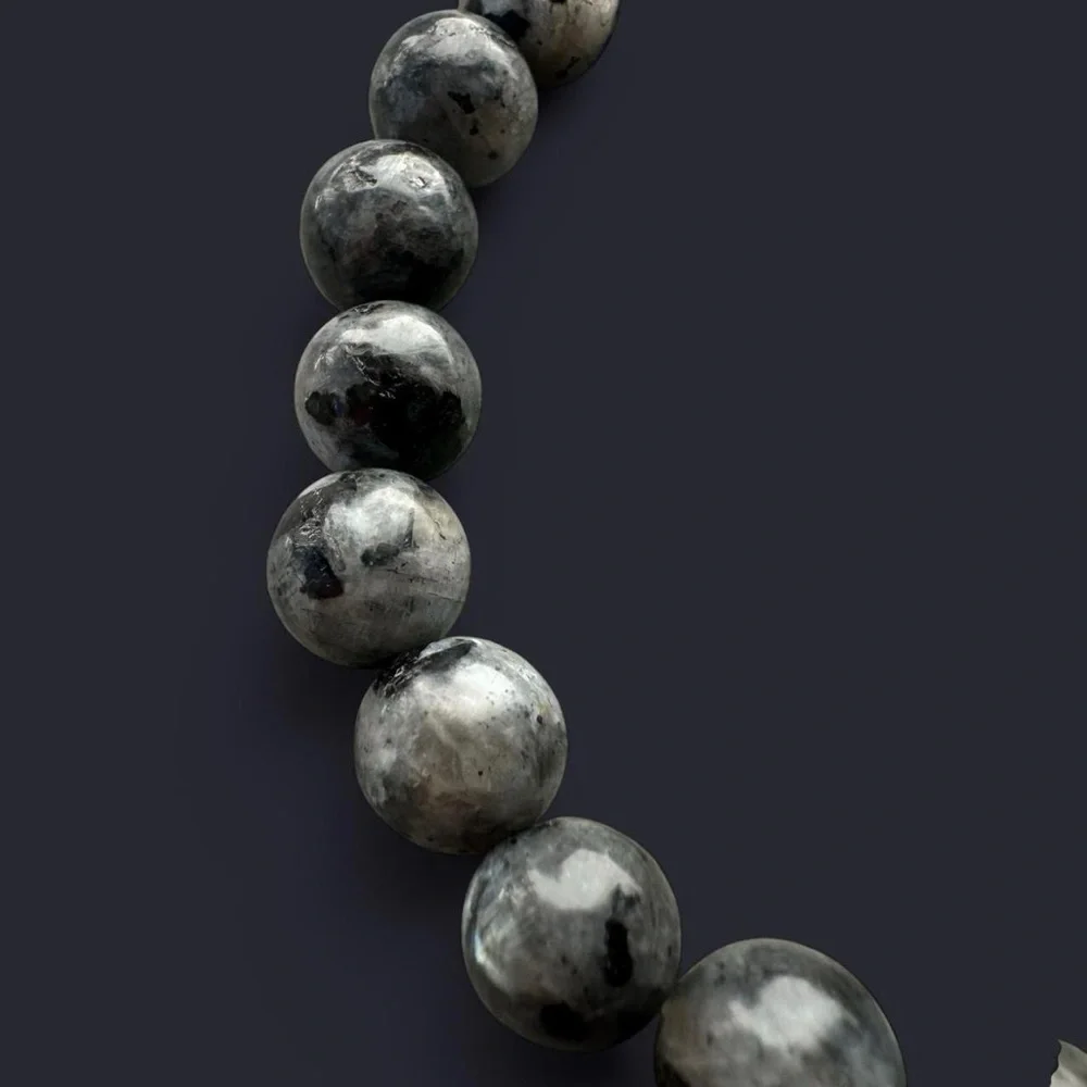 Larvikite Gemstone Bead Bracelet 8mm